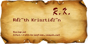 Ráth Krisztián névjegykártya